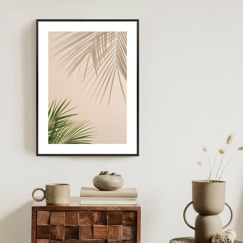 Plakat w ramie - naturalne zielone liście palmowe - obrazek 1