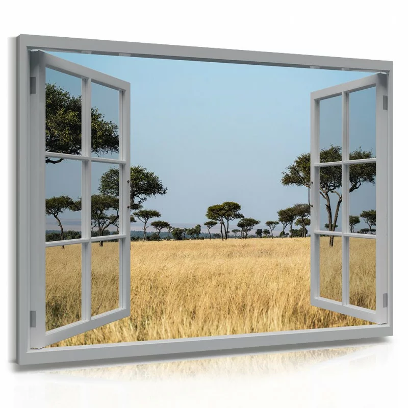Obraz 3D safari za oknem