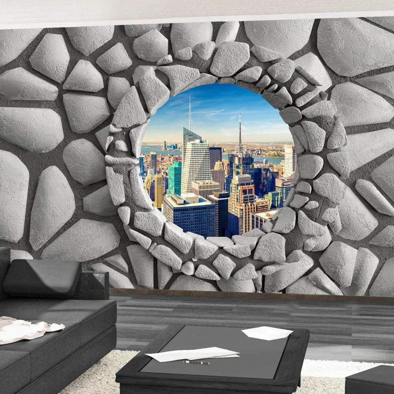Fototapeta 3D - za kamienną ścianą - obrazek 1