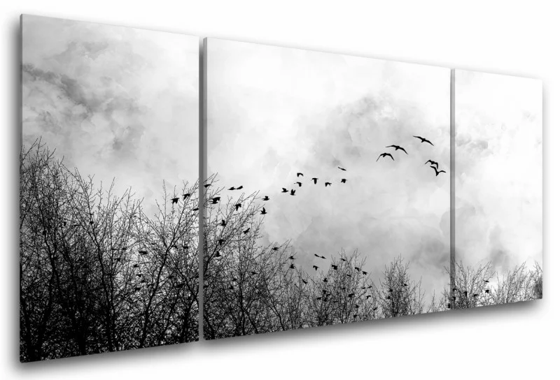 Lecące ptaki - nowoczesny obraz na ścianę - obrazek 1
