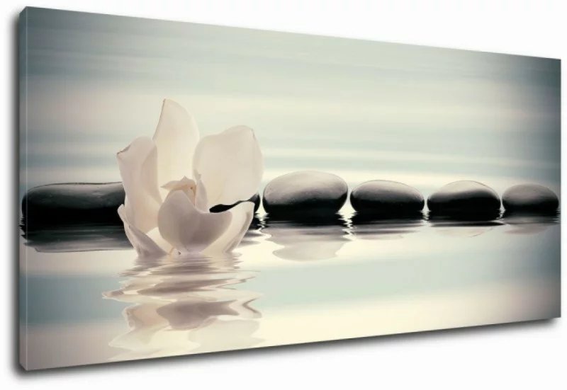 Obraz kamienie - kwiat na wodzie - obrazek 1