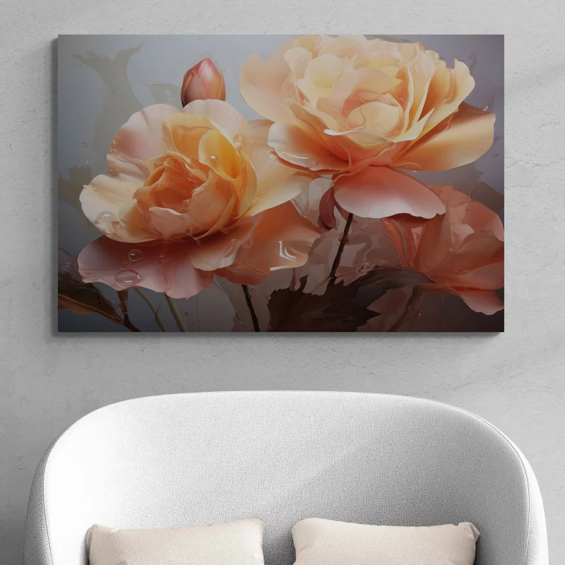Obraz - kwiaty w kolorze Peach Fuzz