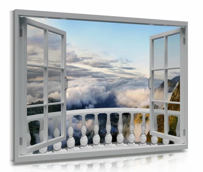Obraz okno: widok na chmury - obrazek 1