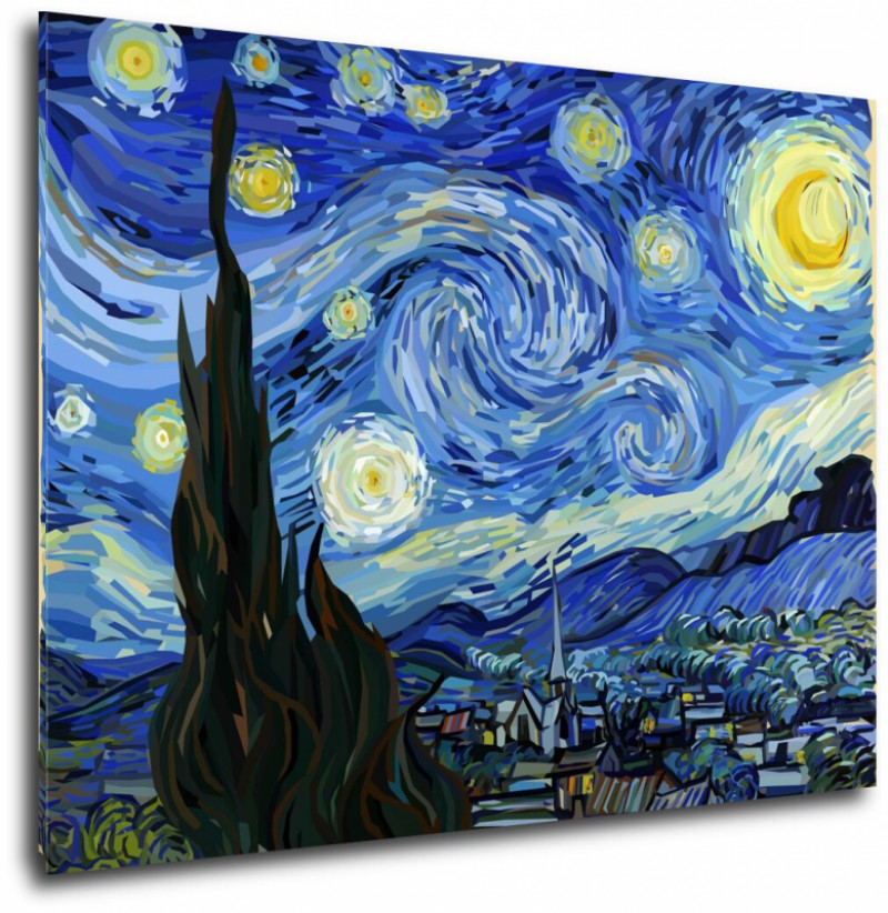 Obraz na wymiar gwieździsta noc w stylu low poly