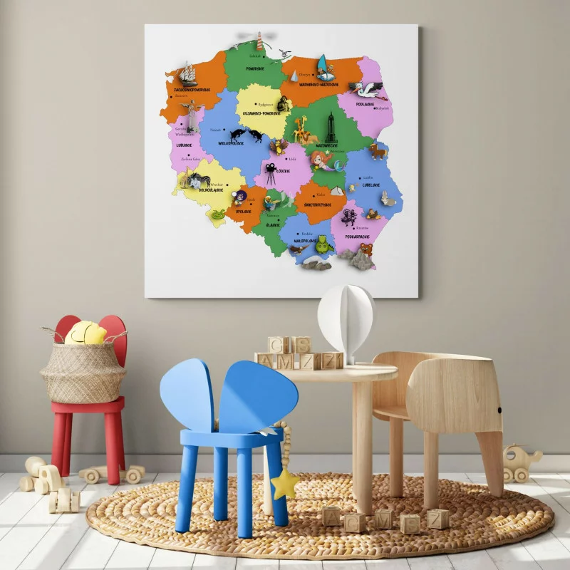 Obraz mapa Polski dla dzieci - obrazek 1