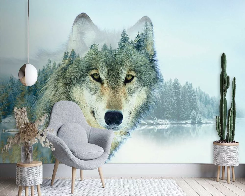 Fototapeta, Wilk i jezioro - obrazek 1