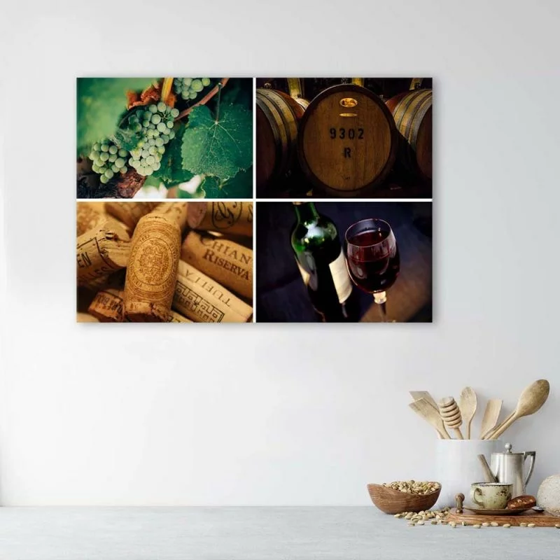 Obraz na płótnie, Wino i winogrona - obrazek 1