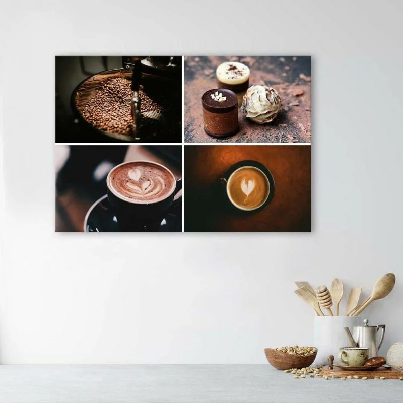 Obraz na płótnie, Kawa i słodycze - obrazek 1