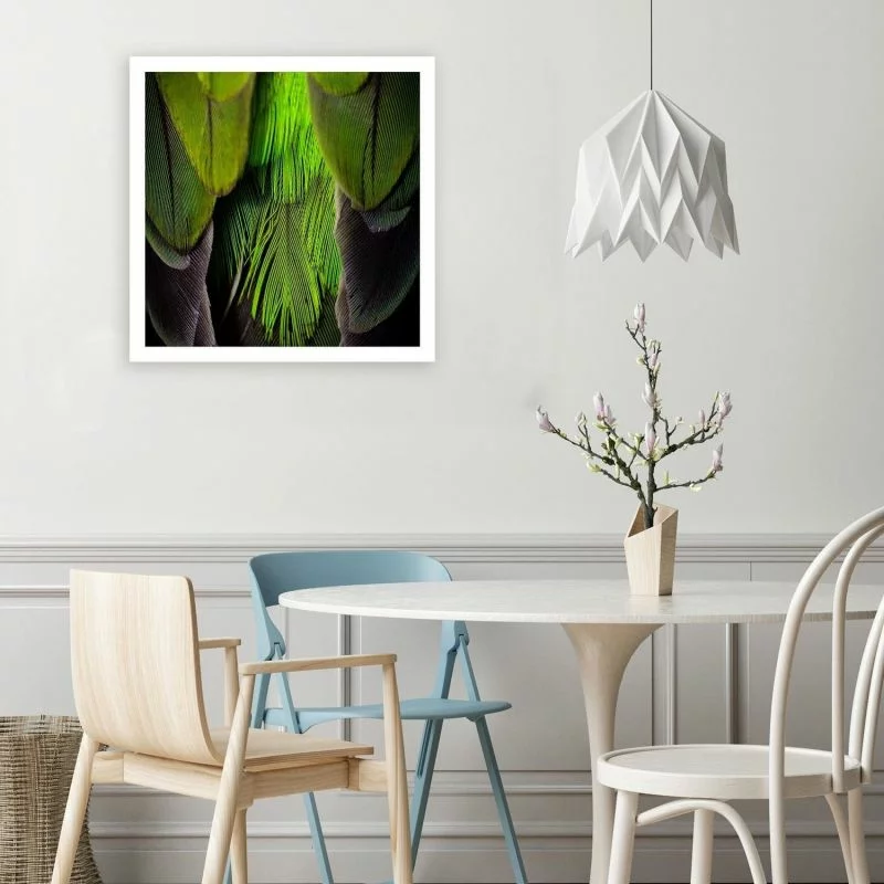 Obraz na płótnie, Pióra w kolorze limonki - obrazek 1