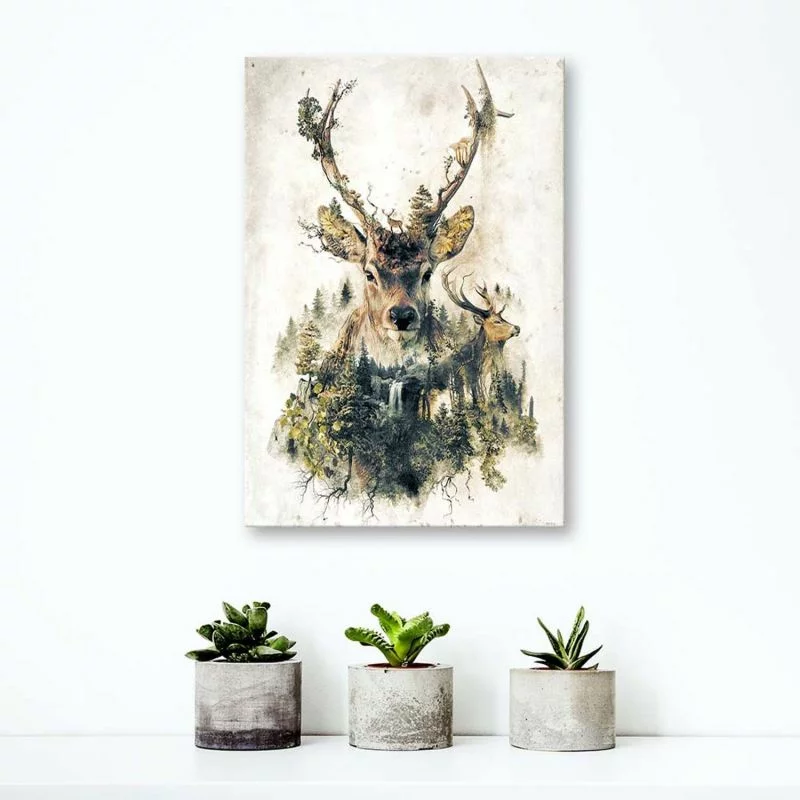 Obraz na płótnie, Artystyczny jeleń - obrazek 1