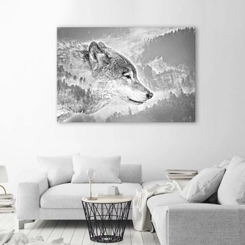 Obraz na płótnie, Wilk na śnieżnym tle - obrazek 1