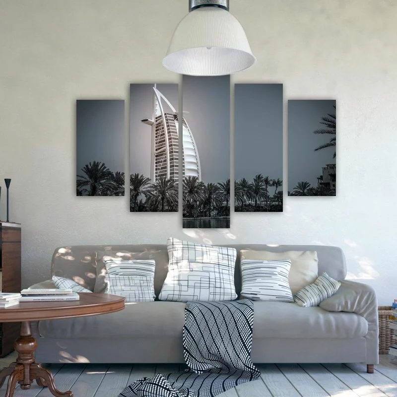 Obraz pięcioczęściowy na płótnie, Nowoczesny hotel w Dubaju - obrazek 1