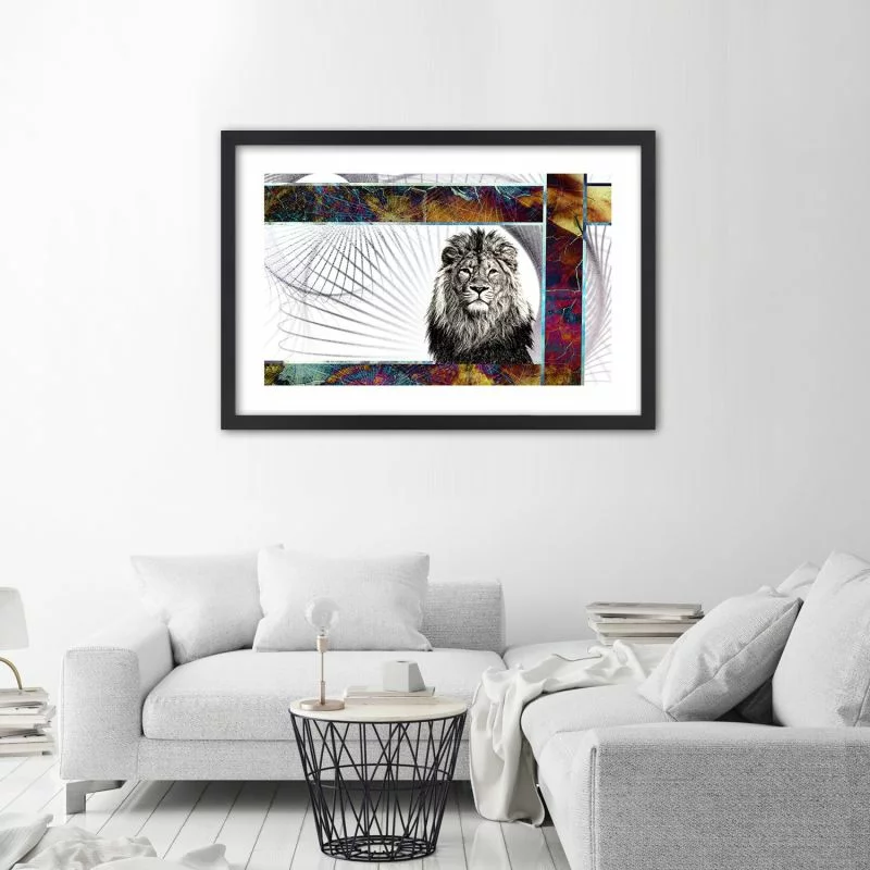 Obraz w ramie, Majestatyczny lew - obrazek 1