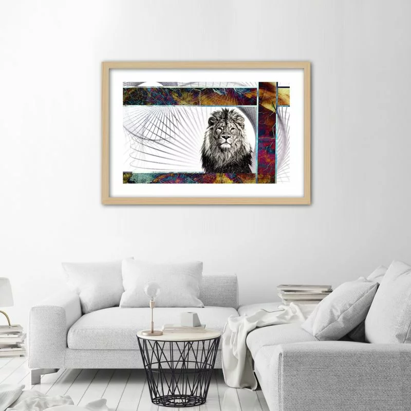 Obraz w ramie, Majestatyczny lew - obrazek 1