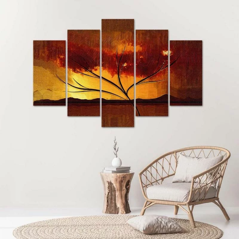 Obraz pięcioczęściowy Deco Panel, Afrykańskie drzewo - obrazek 1