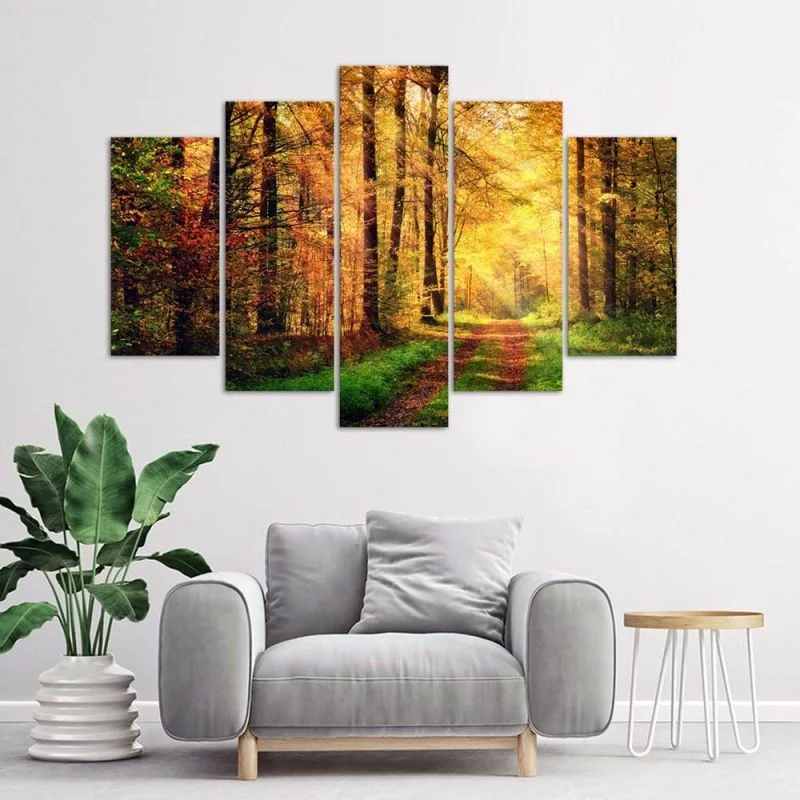 Obraz pięcioczęściowy Deco Panel, Leśna droga - obrazek 1