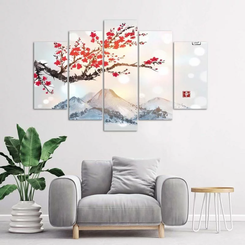 Obraz pięcioczęściowy Deco Panel, Kraj kwitnącej wiśni - obrazek 1