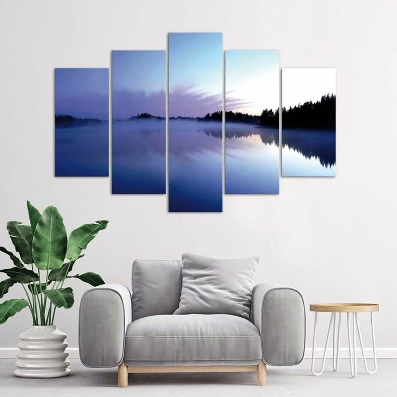 Obraz pięcioczęściowy Deco Panel, Mgła nad jeziorem - obrazek 1