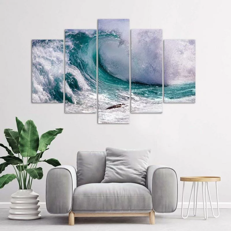 Obraz pięcioczęściowy Deco Panel, Spieniona fala - obrazek 1