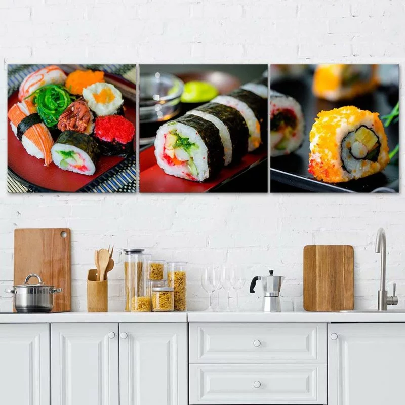 Zestaw obrazów Deco Panel, Kolorowe sushi - obrazek 1