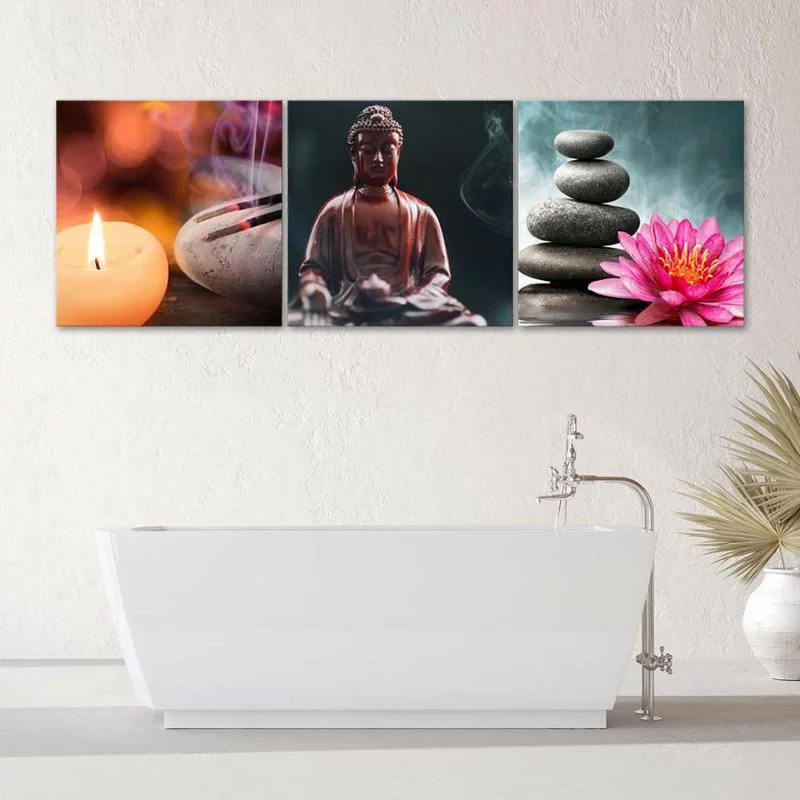 Zestaw obrazów Deco Panel, Kadzidła i Budda - obrazek 1