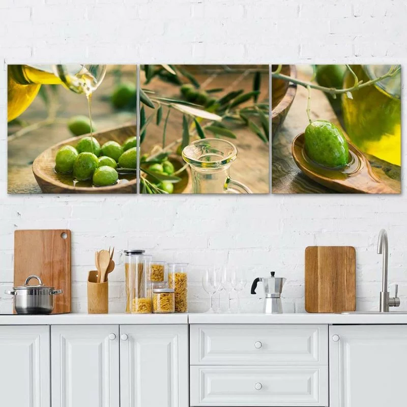 Zestaw obrazów Deco Panel, Oliwa i zielone oliwki - obrazek 1