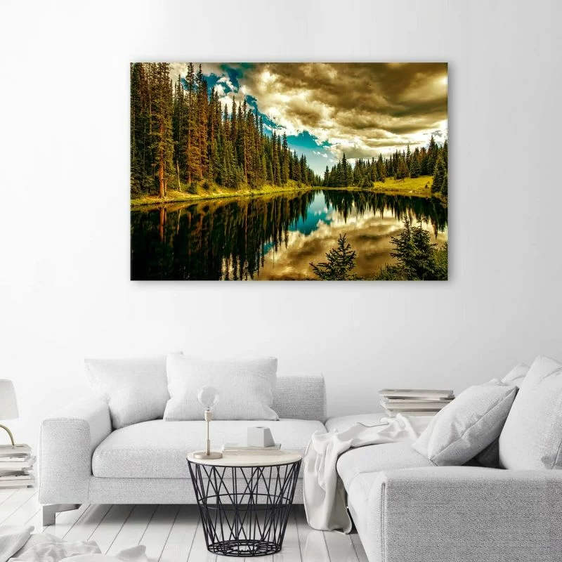 Obraz Deco Panel, Las nad górskim jeziorem - obrazek 1