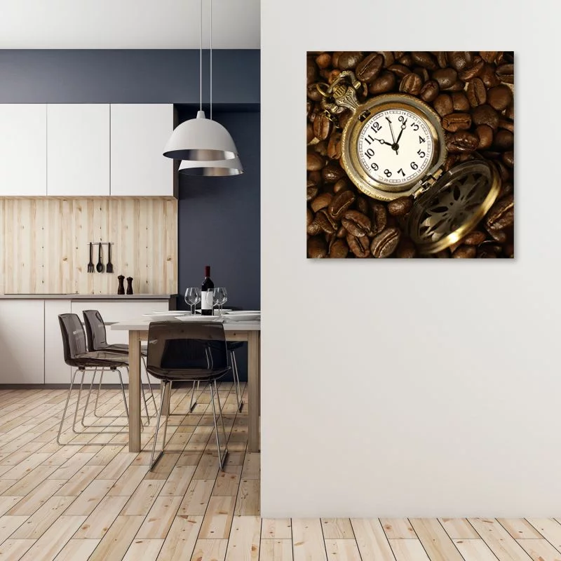 Obraz Deco Panel, Zegarek i ziarna kawy - obrazek 1