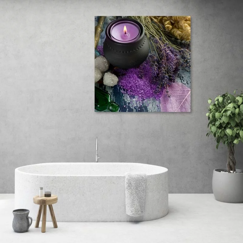 Obraz Deco Panel, Świeca Zen Spa Fioletowa - obrazek 1