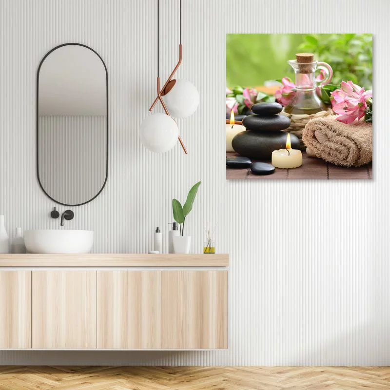 Obraz Deco Panel, Ręcznik Świece Kamień  - obrazek 1