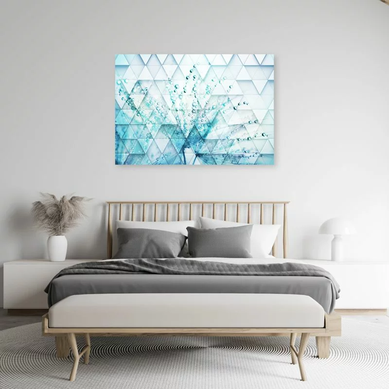 Obraz Deco Panel, Turkusowy dmuchawiec w kroplach rosy - obrazek 1