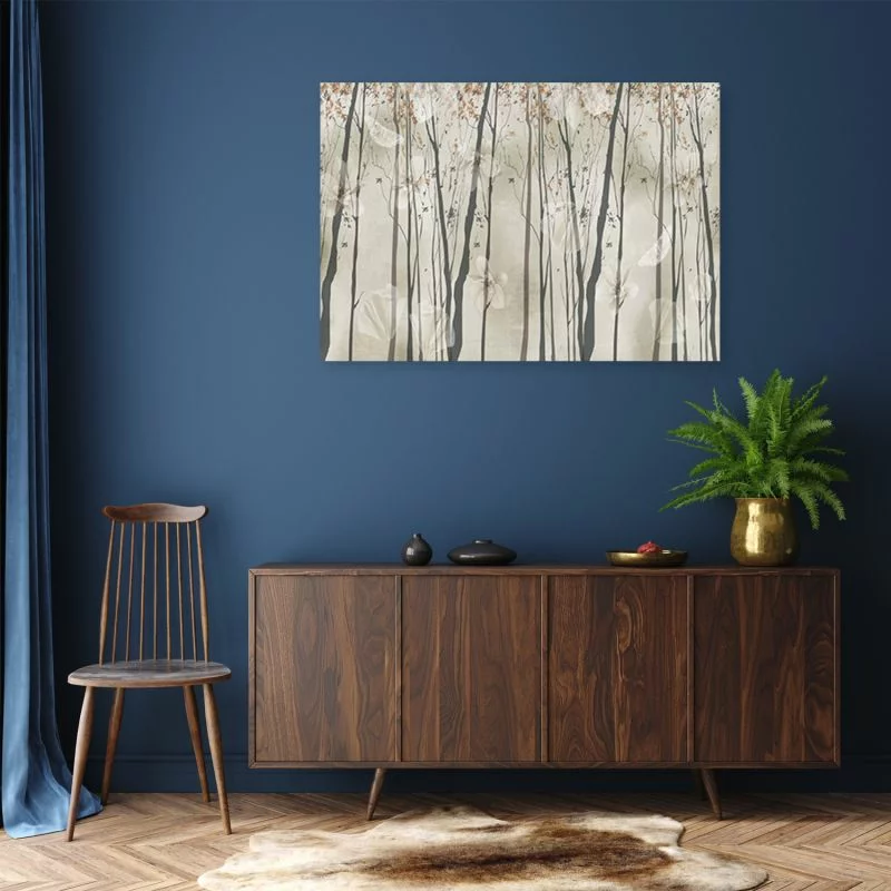 Obraz Deco Panel, Drzewa kwiaty i motyle - obrazek 1