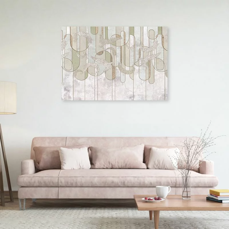 Obraz Deco Panel, Skandynawska minimalistyczna abstrakcja w beżu - obrazek 1