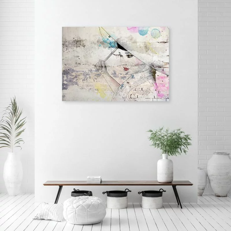Obraz Deco Panel, Gejsza trzymająca parasol - obrazek 1
