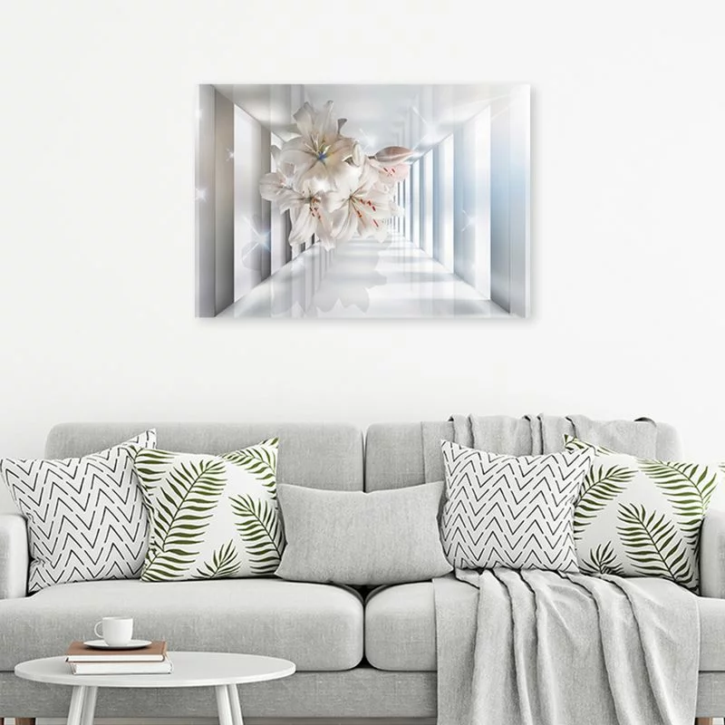 Obraz Deco Panel, Kwiaty w korytarzu 3D - obrazek 1
