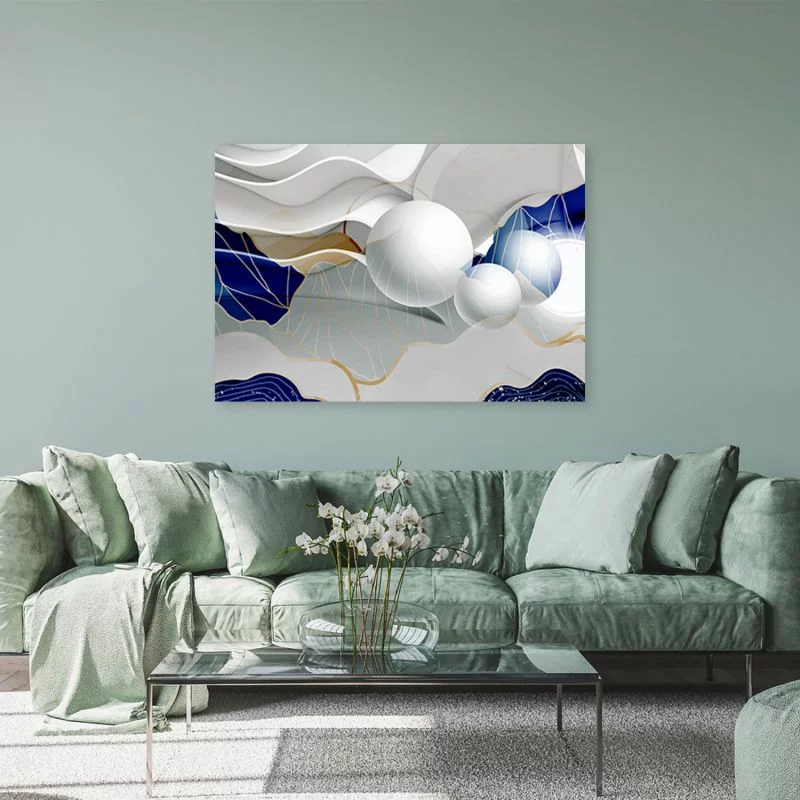 Obraz Deco Panel, Niebieska abstrakcja z kulami 3D - obrazek 1