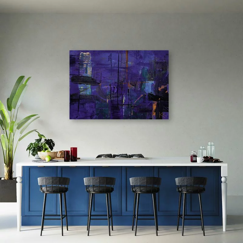 Obraz Deco Panel, Fioletowa abstrakcja ręcznie malowana - obrazek 1