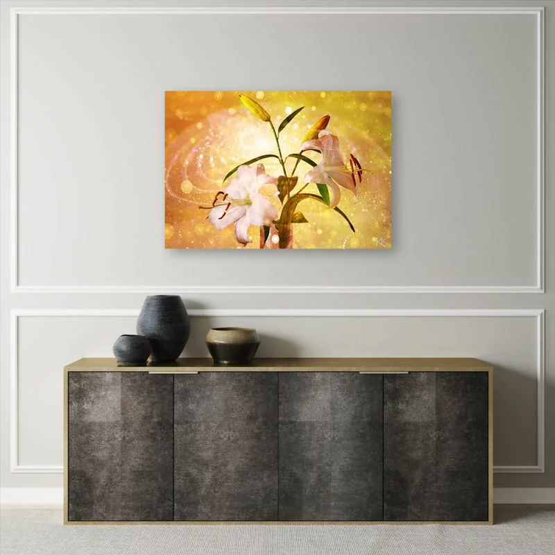 Obraz Deco Panel, Lilia na żółtym tle - obrazek 1