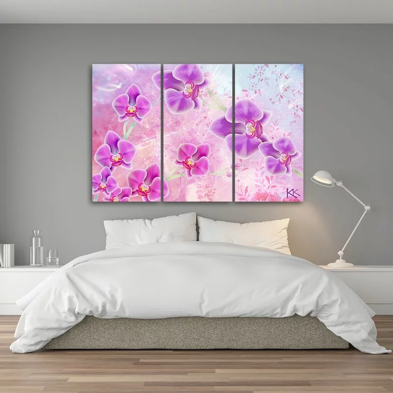 Obraz trzyczęściowy Deco Panel, Orchidea Kwiaty Abstrakcja - obrazek 1