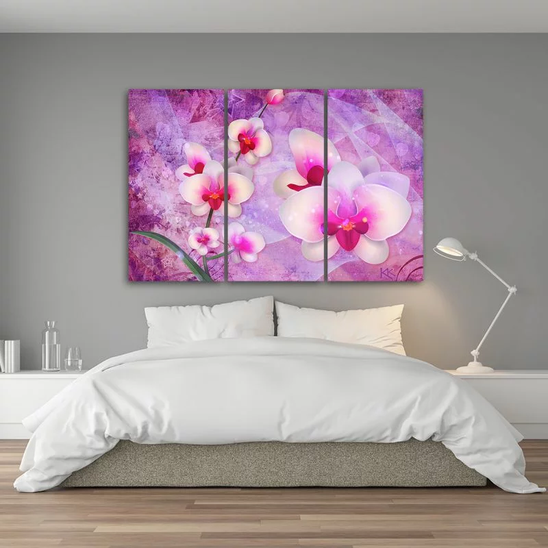 Obraz trzyczęściowy Deco Panel, Orchidea Kwiaty Abstrakcja - obrazek 1