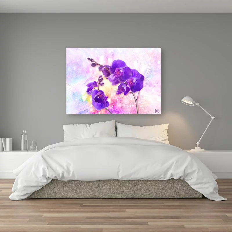 Obraz na płótnie, Fioletowy kwiat orchidei - obrazek 1