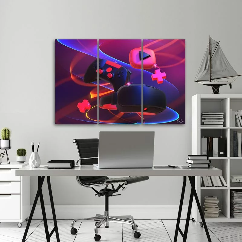 Obraz trzyczęściowy Deco Panel, Zestaw dla gracza - obrazek 1