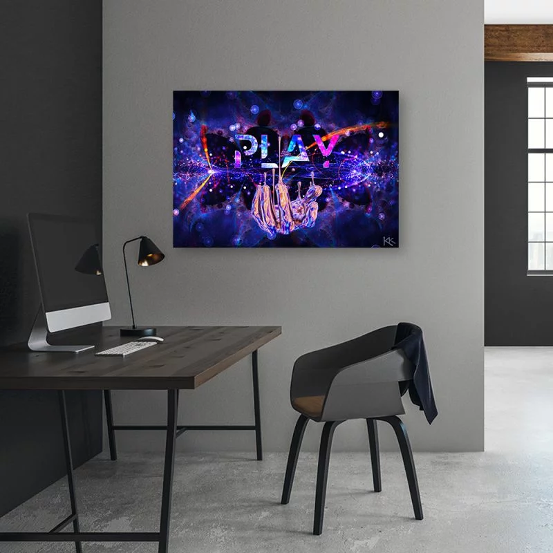 Obraz na płótnie, Neon z napisem Play - obrazek 1