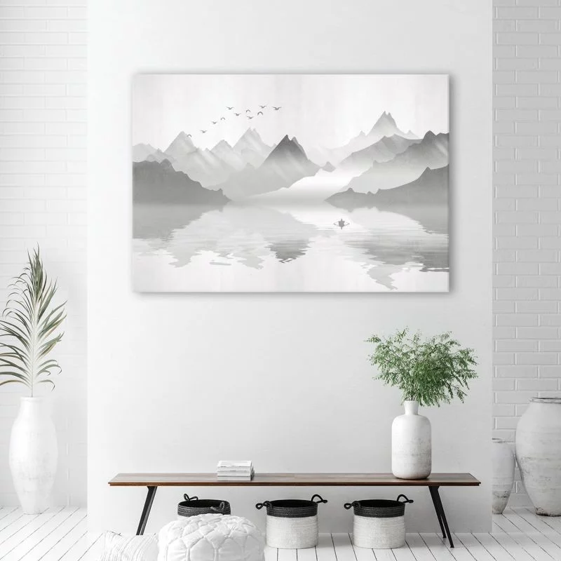 Obraz Deco Panel, Góry nad jeziorem abstrakcja - obrazek 1