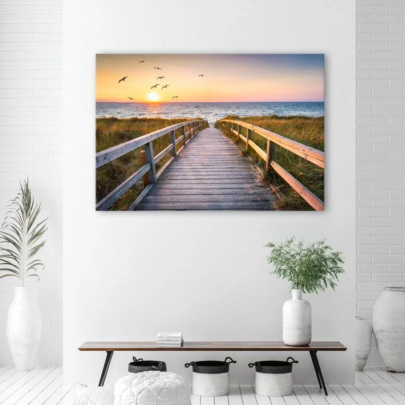 Obraz Deco Panel, Zachód słońca morze plaża - obrazek 1