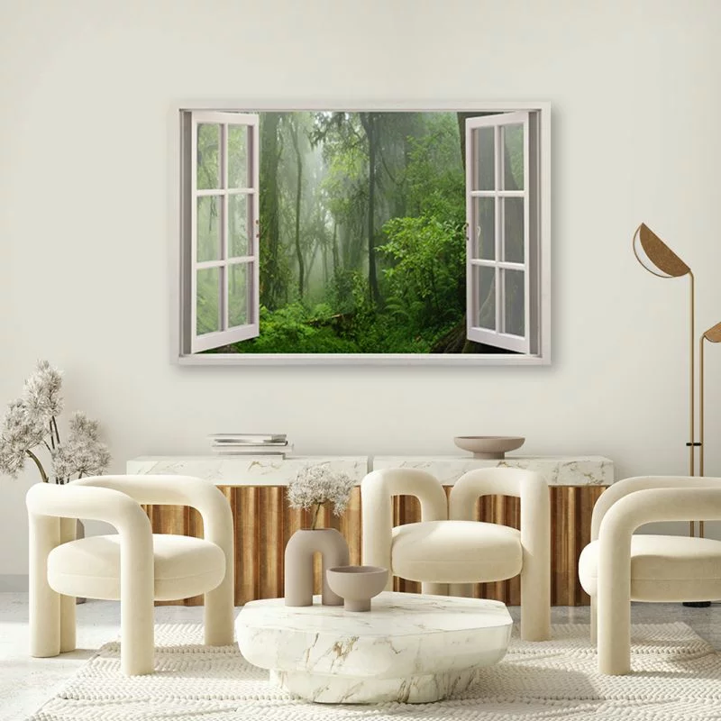 Obraz Deco Panel, Okno tropikalny las dżungla - obrazek 1