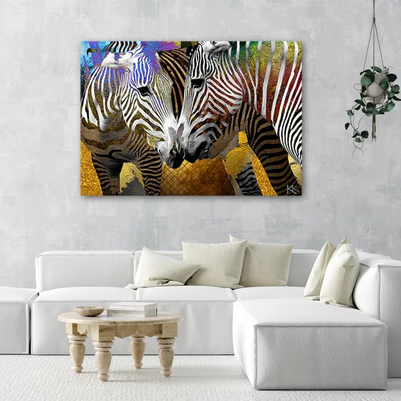 Obraz na płótnie, Abstrakcyjne zebry zwierzęta - obrazek 1