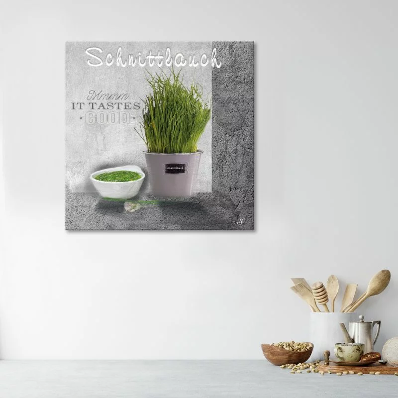 Obraz Deco Panel, Szczypiorek przyprawy do kuchni - obrazek 1