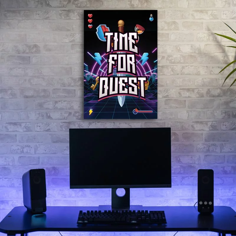 Obraz Deco Panel, Napis Time for quest dla graczy - obrazek 1
