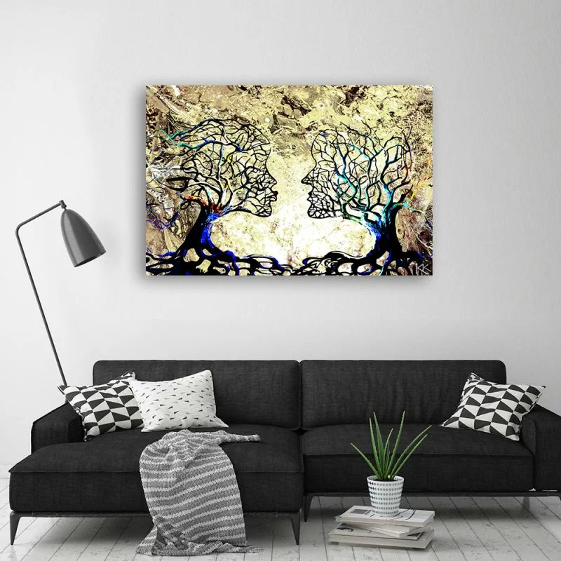 Obraz Deco Panel, Pocałunek drzewa miłość abstrakcja - obrazek 1